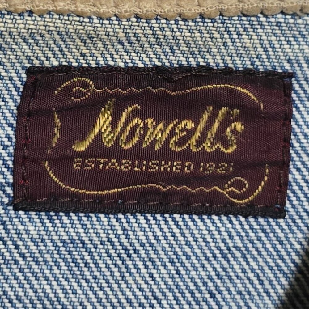 Vtg Nowell's Made in USA Men's Denim Corduroy Collar Chore / Barn Coat Blue - L* - Picture 2 of 4